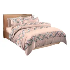 ALTERNATIVE - Juego Textil De Sábanas 800 Hilos 25 Plz Escocés Rosa Clásico 825