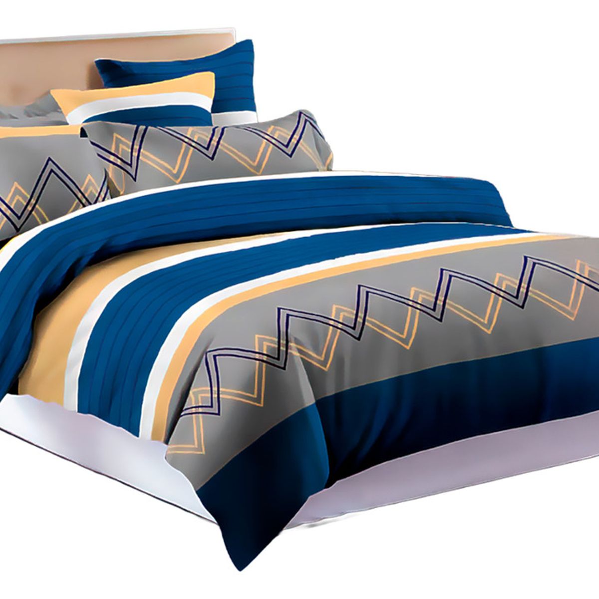 ALTERNATIVE - Ropa De Cama Sabanas 800 Hilos 25plz Diseño Azul Elegante 824