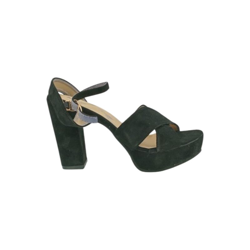 HERIEL - Sandalia Negra Taco Mujer