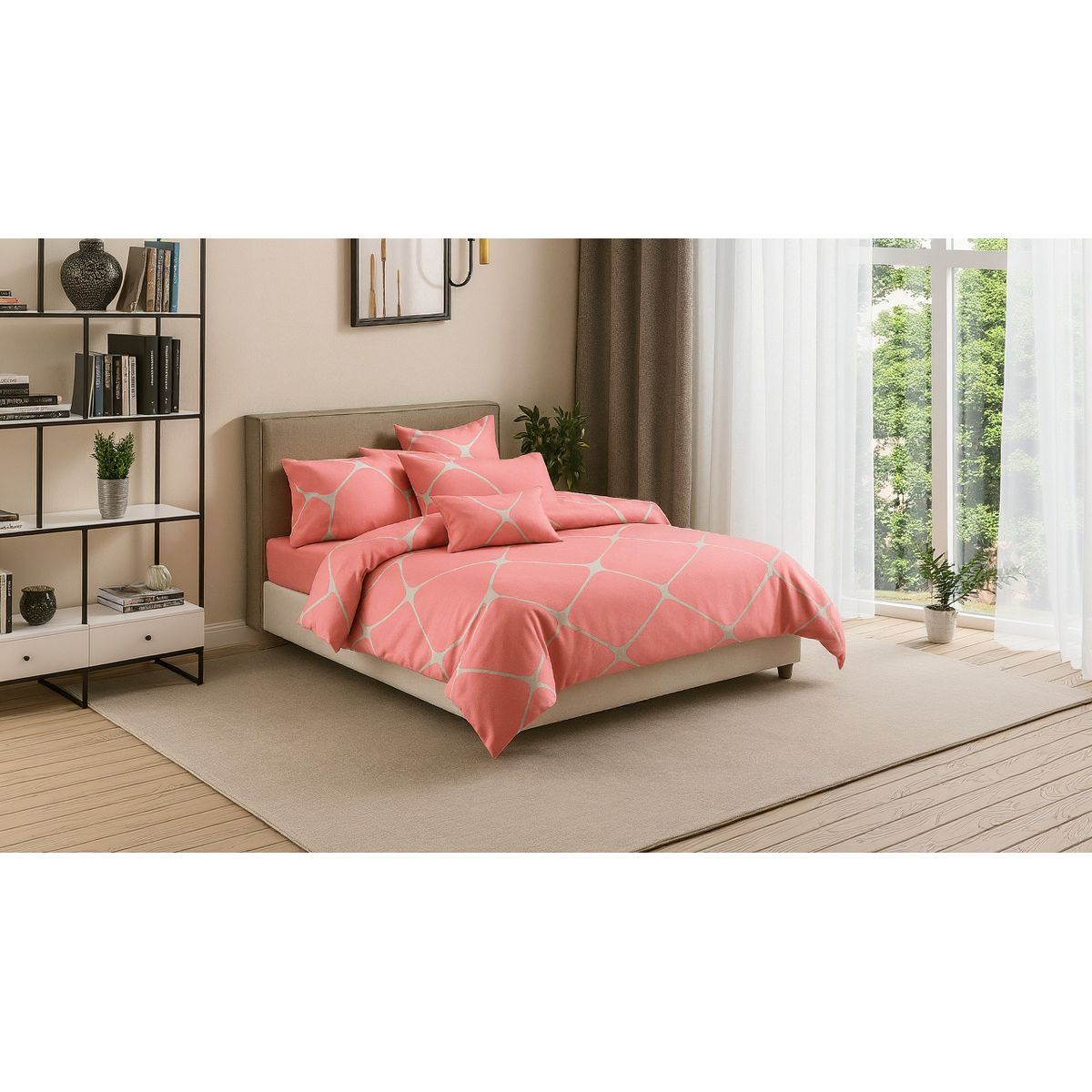 ALTERNATIVE - Ropa De Cama Sabanas 800 Hilos 25 Plz Diseño Rosa 820