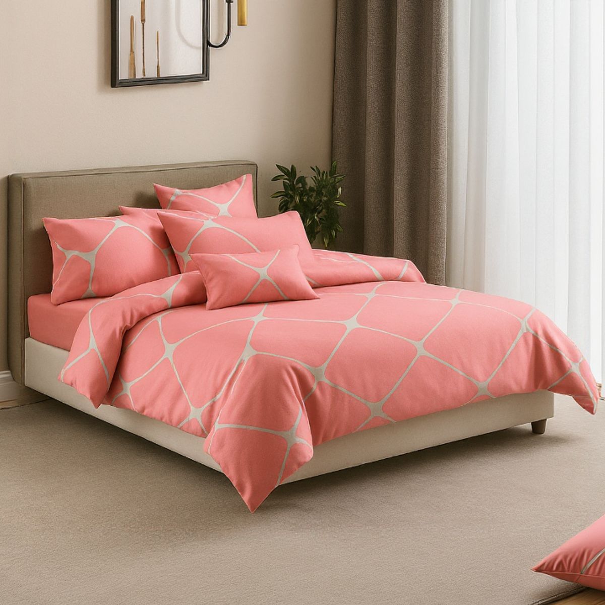 ALTERNATIVE - Ropa De Cama Sabanas 800 Hilos 25 Plz Diseño Rosa 820