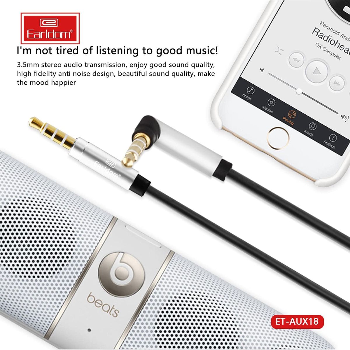 GENERICO - Cable Auxiliar 2 metros  AUX18