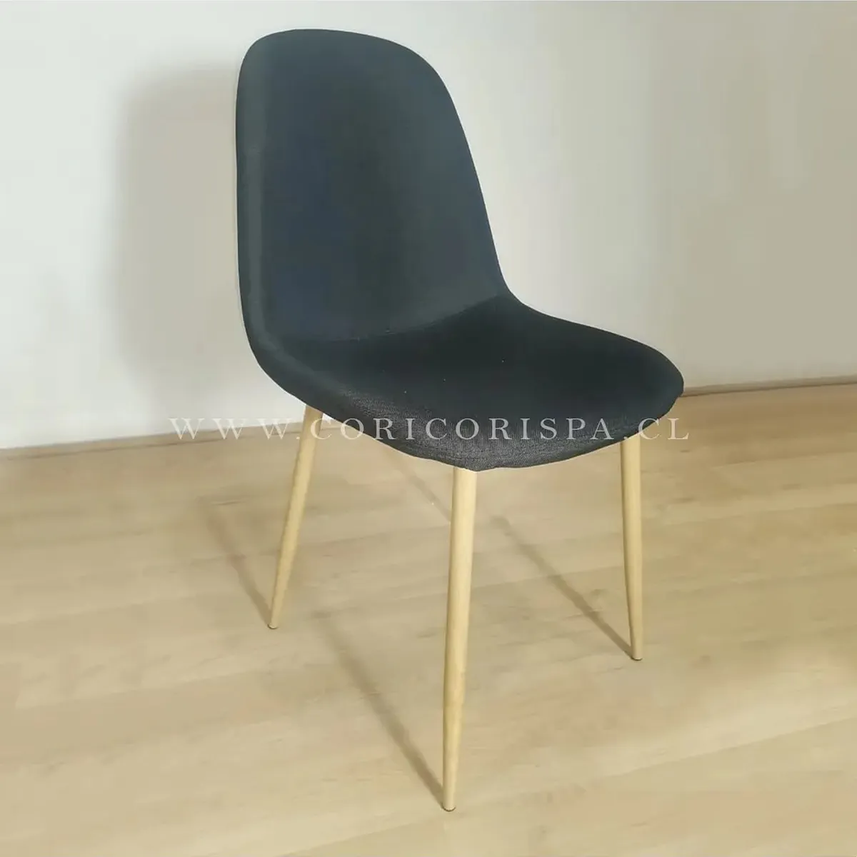 CORI CORI - Pack 6 Sillas Scoop Lino Wood Negro