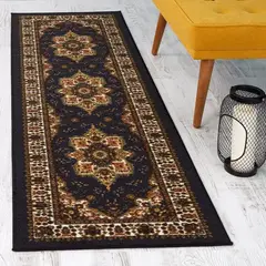 MROTTO - Alfombra Pasillo Con Goma 60 x 210 cm Negro ALFODIA