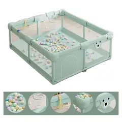 BABYLUNA - Centro De Juegos Corral Gimnasio Bebés Con Aro Y Agarraderas