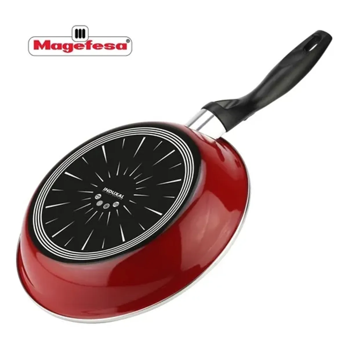 MAGEFESA - Set Juego 3 Sartenes Magefesa Coral Acero 18 20 24 Cm Color Rojo