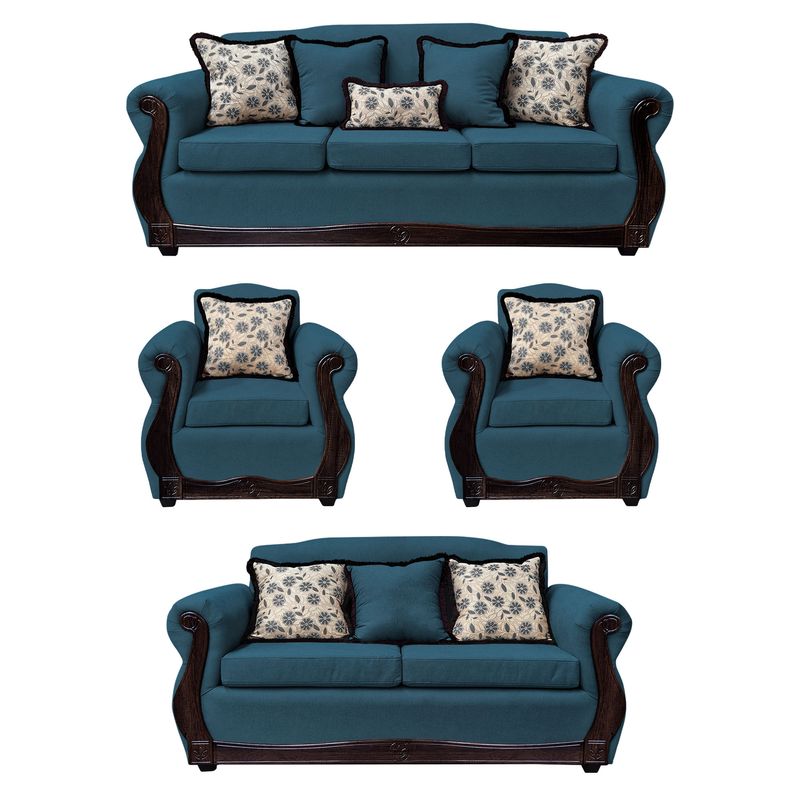 AMERICA DECORA - Living 4-3-1-1 Gran Santi Chenille Azul