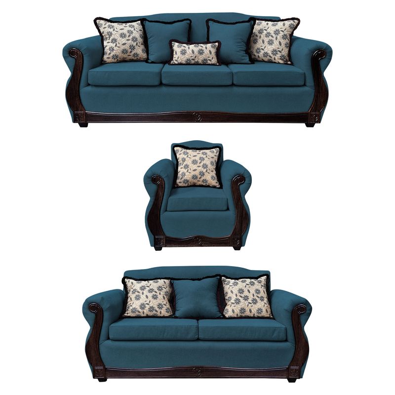 AMERICA DECORA - Living 4-3-1 Gran Santi Chenille Azul