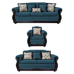 AMERICA DECORA - Living 4-3-1 Gran Santi Chenille Azul