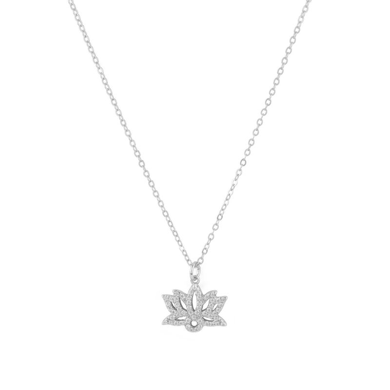 BOAZ JOYAS - COLLAR FLOR DE LOTO PLATA