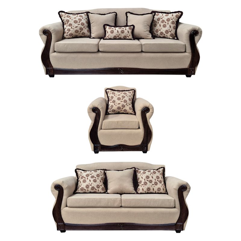 AMERICA DECORA - Living 4-3-1 Gran Santi Chenille Beige