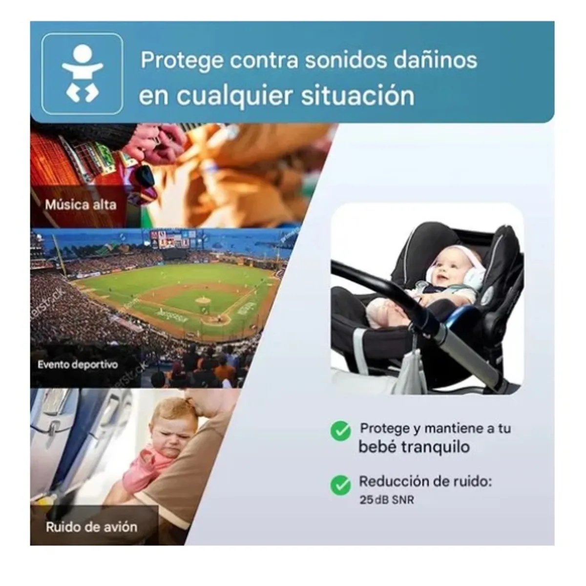 ESHOPANGIE - Protección Audífonos Antiruido Para Bebes Niños Autismo