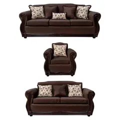 AMERICA DECORA - Living 4-3-1 Gran Santi Chenille Café Oscuro