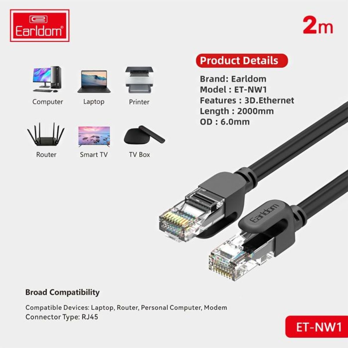 GENERICO - Cable de Red 2 m NW1