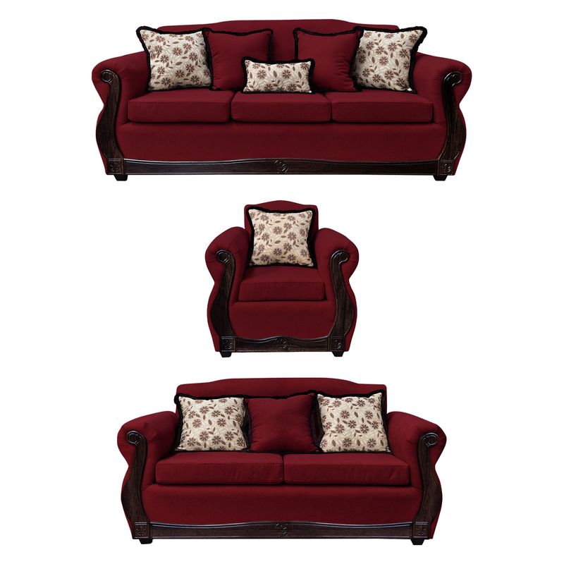 AMERICA DECORA - Living 4-3-1 Gran Santi Chenille Rojo