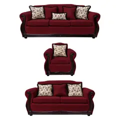 AMERICA DECORA - Living 4-3-1 Gran Santi Chenille Rojo