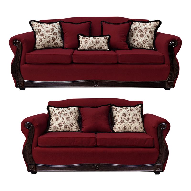 AMERICA DECORA - Living 4-3 Gran Santi Chenille Rojo