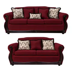 AMERICA DECORA - Living 4-3 Gran Santi Chenille Rojo