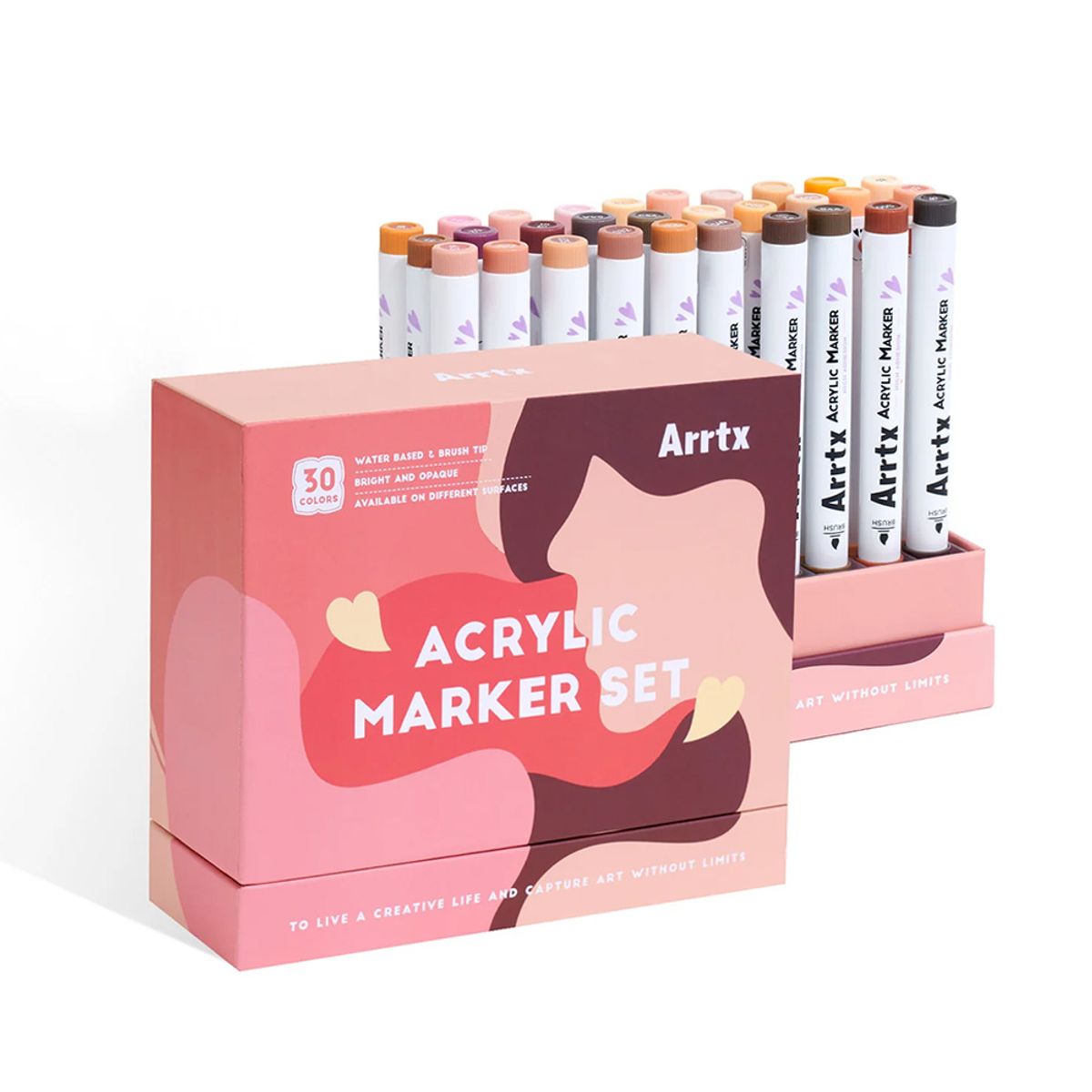 ARRTX - Arrtx Marcadores Acrílicos 30 colores Piel punta pincel 30C