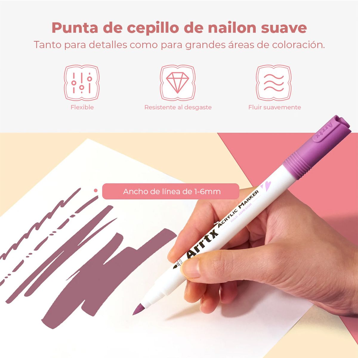 ARRTX - Arrtx Marcadores Acrílicos 30 colores Piel punta pincel 30C