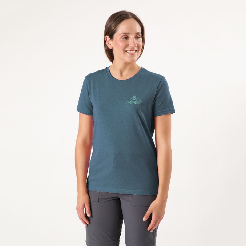 MARMOT - Polera Mujer Arrow Tee Azul Marmot