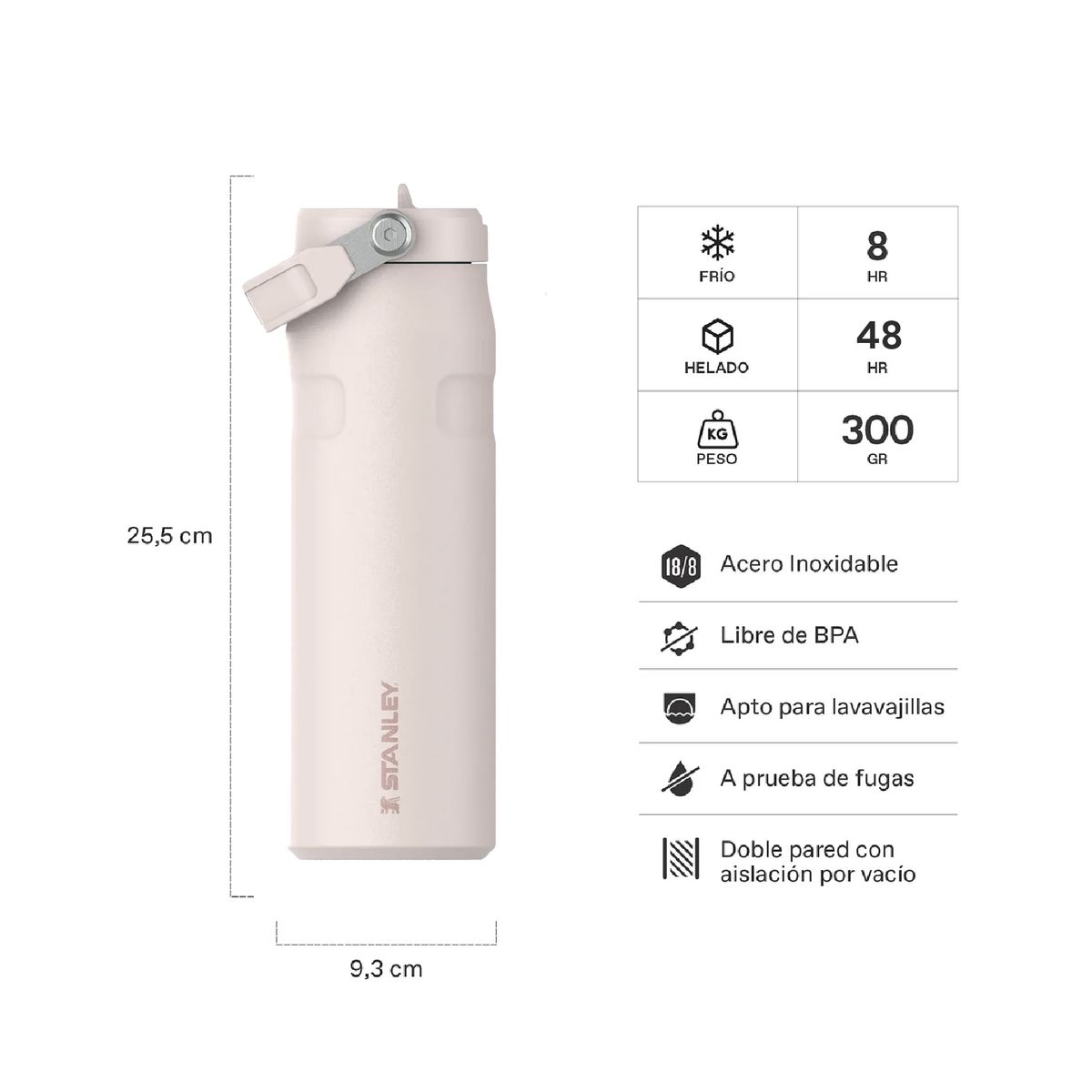 STANLEY - Botella Térmica Stanley Flip Straw Aerolight Rosa Palo - 710 ml