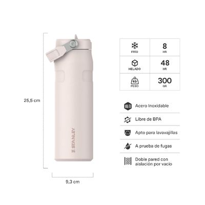 Imagen 2 del producto Botella Térmica Flip Straw Aerolight Rosa Palo - 710 ml