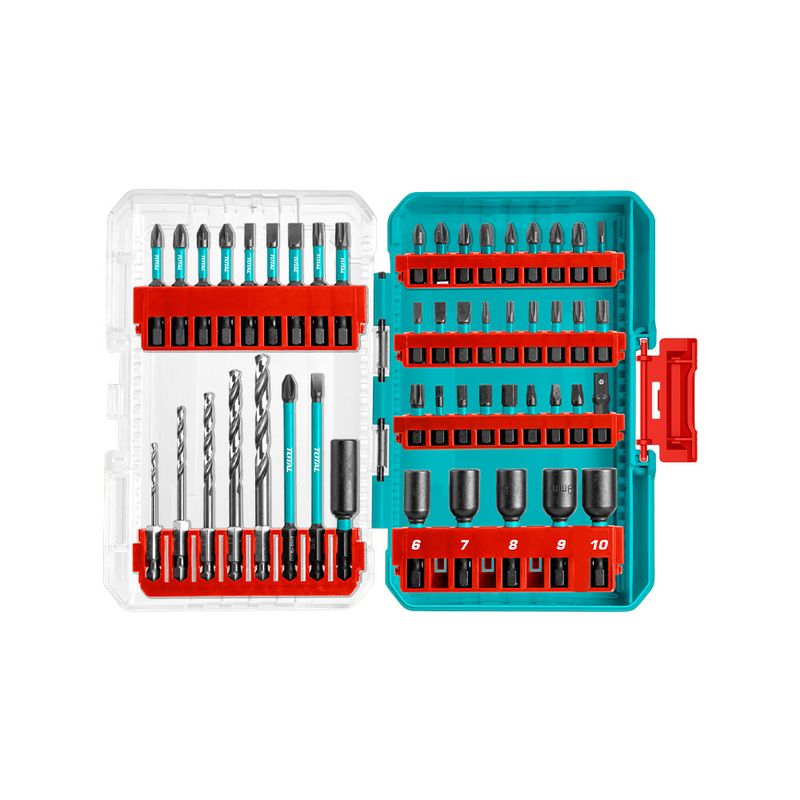 TOTAL TOOLS - Set 49 piezas Puntas Destornillador Impacto Total