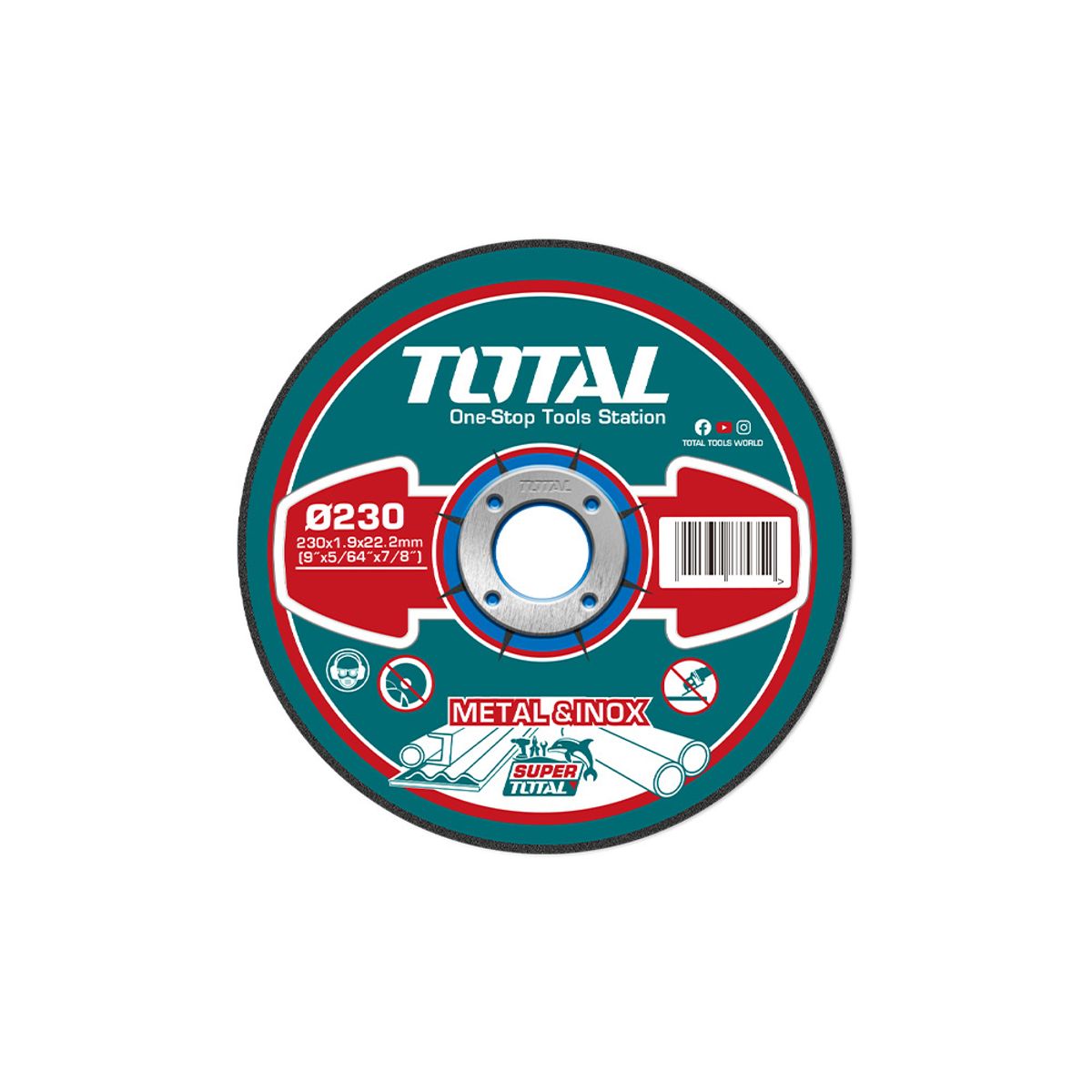 TOTAL TOOLS - Disco Abrasivo Corte Metal 230x19mm Total