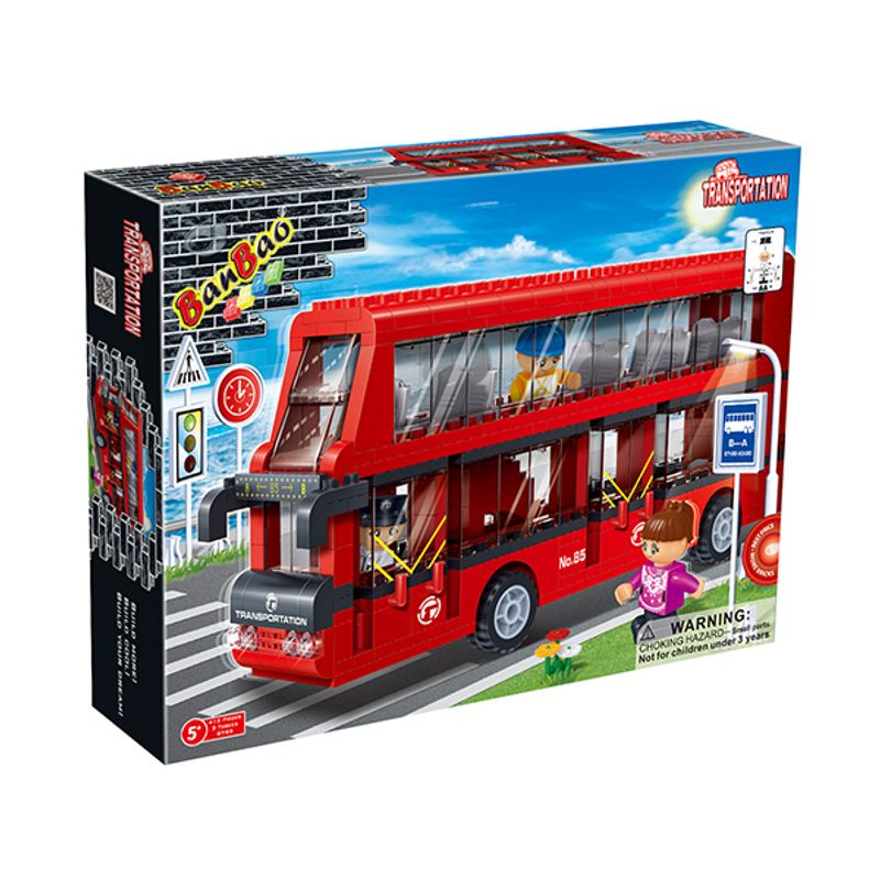 BANBAO - Set Bloques Construcción Bus de Transporte 412 Piezas BanBao