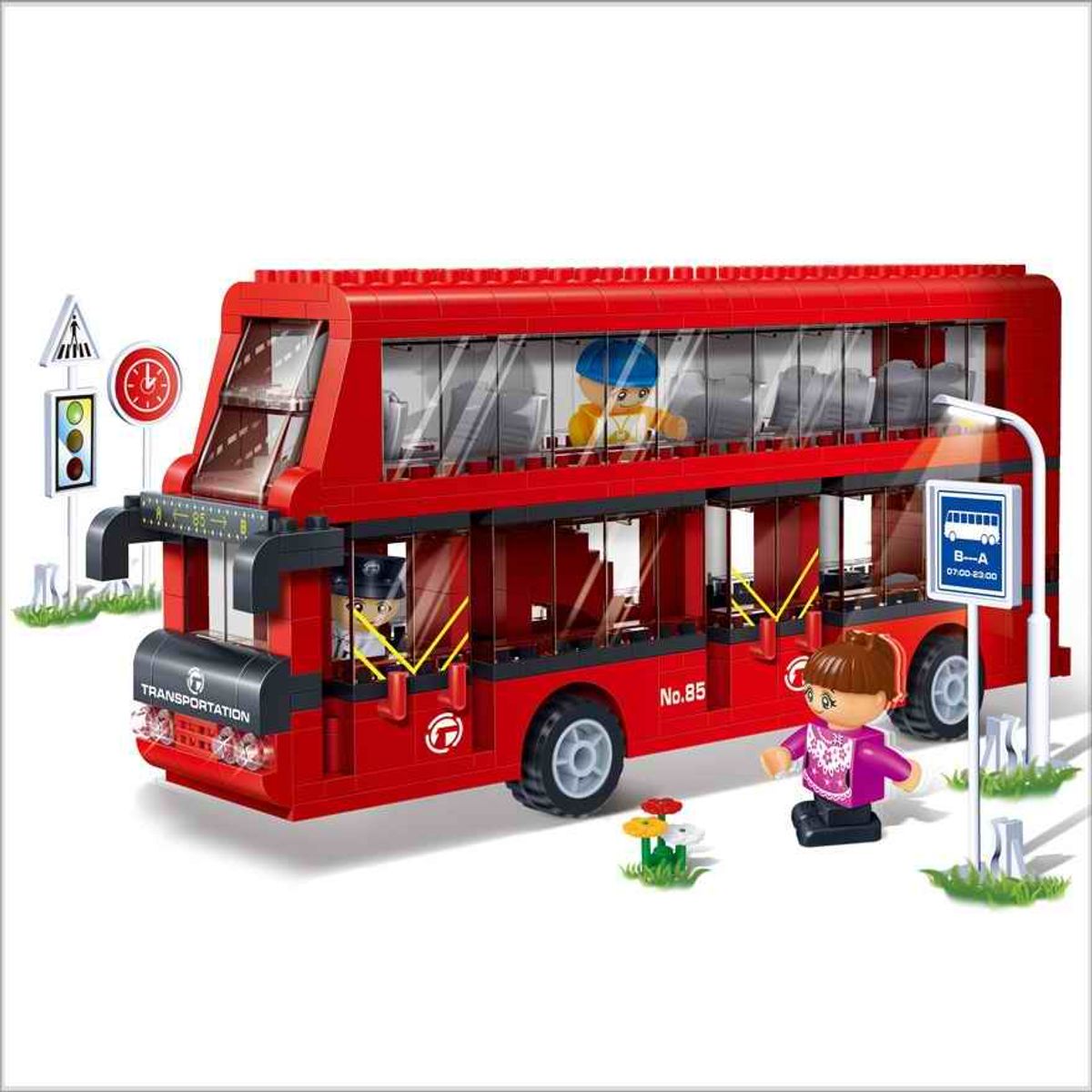 BANBAO - Set Bloques Construcción Bus de Transporte 412 Piezas BanBao