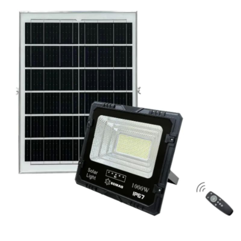 GENERICO - Foco Solar 1000w + Panel Solar Y Control Remoto Ip 67
