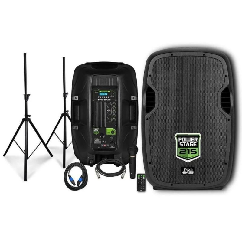 PROBASS - Combo De Parlantes Activo + Pasivo ProBass POWERSTAGE 15