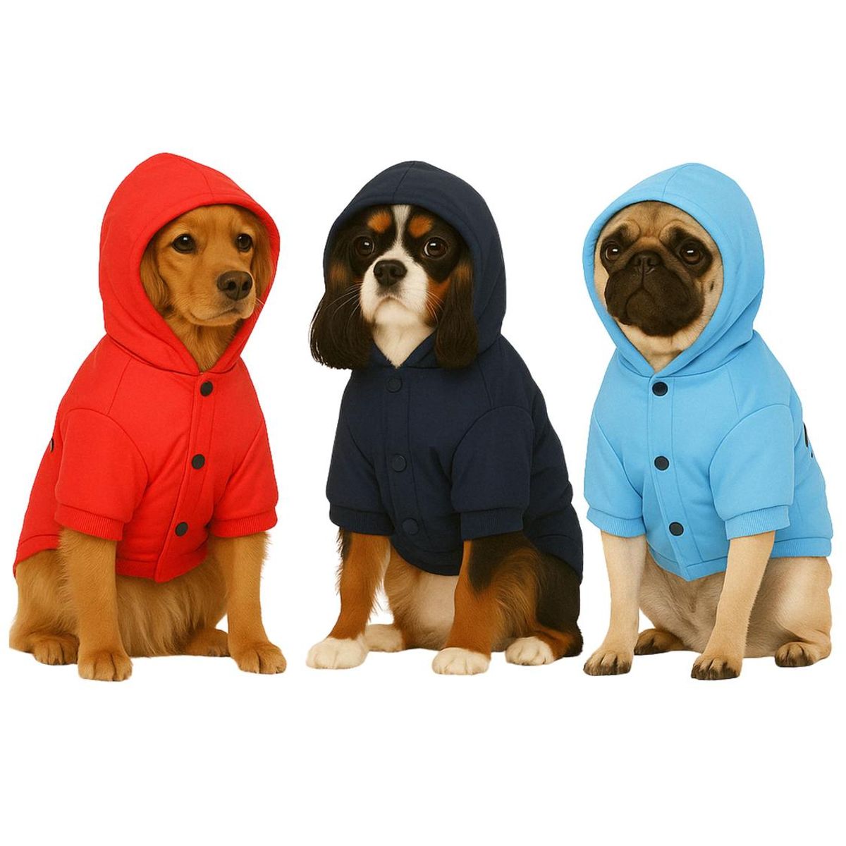 GENERICO - Parka para mascotas Polar Sport Talla XL 36x20 CM - Celeste