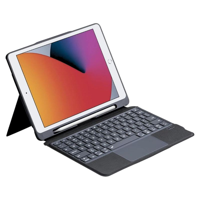 GENERICO - Funda Keyboard Touchpad Para iPad 10.2 7/8/9 Retroiluminado
