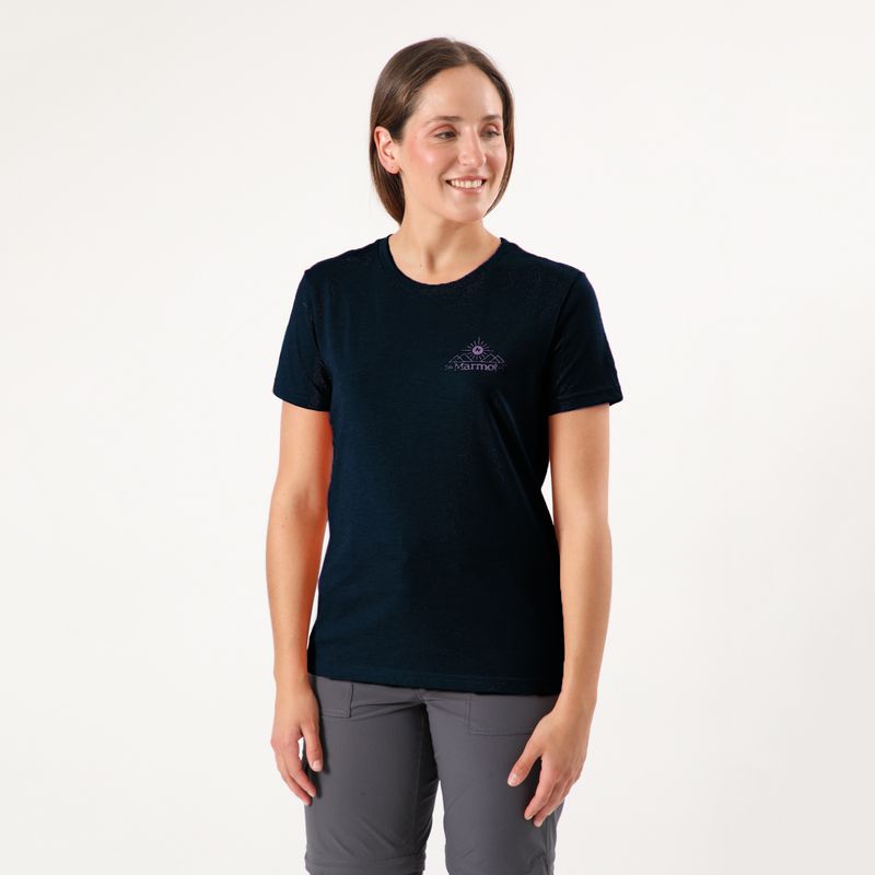 MARMOT - Polera Mujer Arrow Tee Azul Marino Marmot