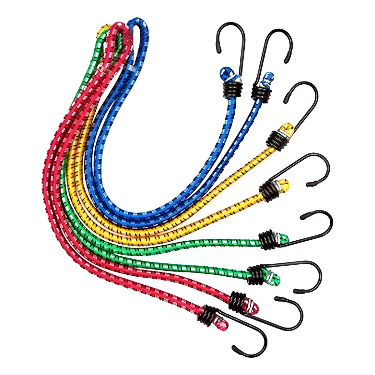 GENERICO - Pack 2 Cuerda Elastica Pulpo Para Equipaje 6 Mm X 90 Cm