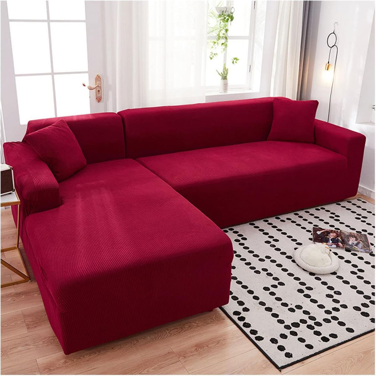 GENERICO - FUNDA TIPO  L CUADRILLE SILLON MEDIANO MODULARES 2 PIEZAS UNICOLOR MP