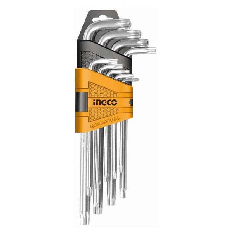 INGCO - JUEGO DE LLAVES EXTRA LARGA TORX 9 PIEZAS INGCO