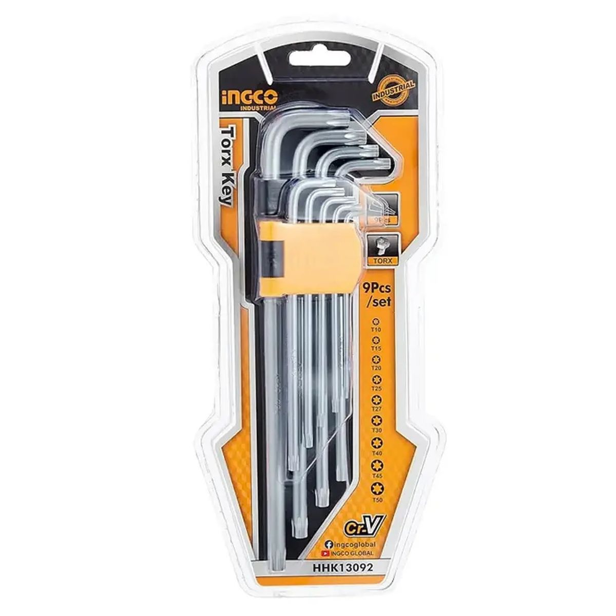 INGCO - LLAVE TORX EXTRA LARGA T10-T50 INGCO HHK13092 9PZA