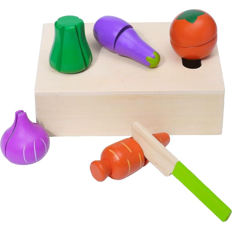 Juego Madera Didactico Tabla Cortar Vegetales