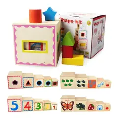 GENERICO - Torre Apilable De 5 Cubos De Madera Didáctico Montessori