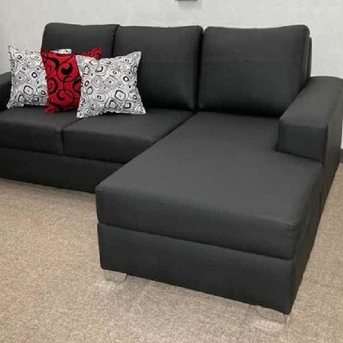 GENERICO - FUNDA TIPO L CUADRILLE SILLON MEDIANO MODULARES 2 PIEZAS NEGRO MP