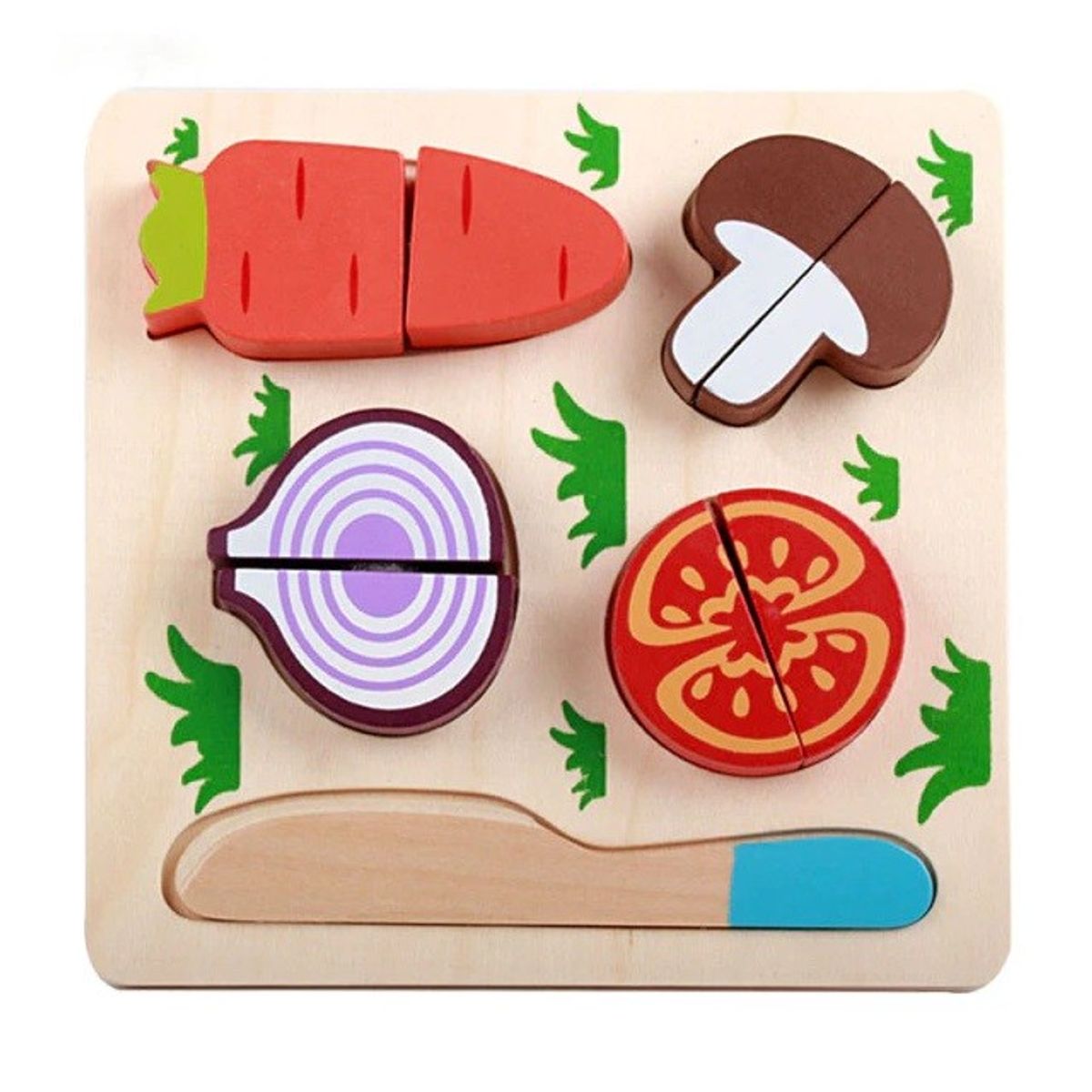 JUGUETON - Juego Madera Tabla Encaje Cortar Vegetales