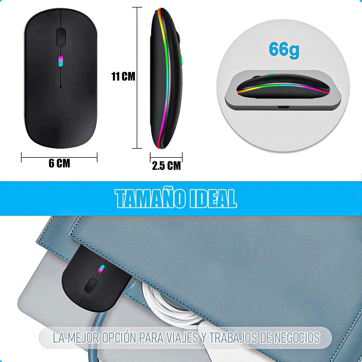 GENERICO - Mouse Inalambrico Mouse Bluetooth Mouse Inalambrico Recargab