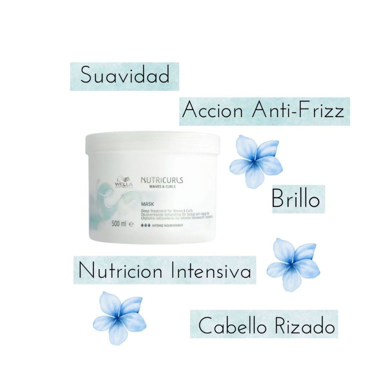 WELLA - Mascara Capilar Wella Nutricurls 500ml Nutrición Hidratación