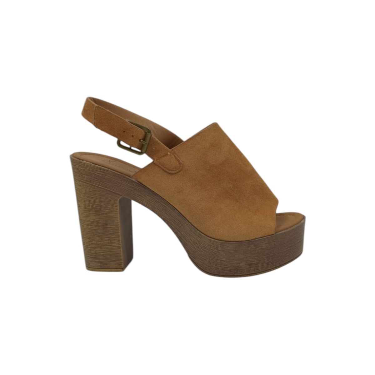 HERIEL - Sandalia Camel Taco Mujer