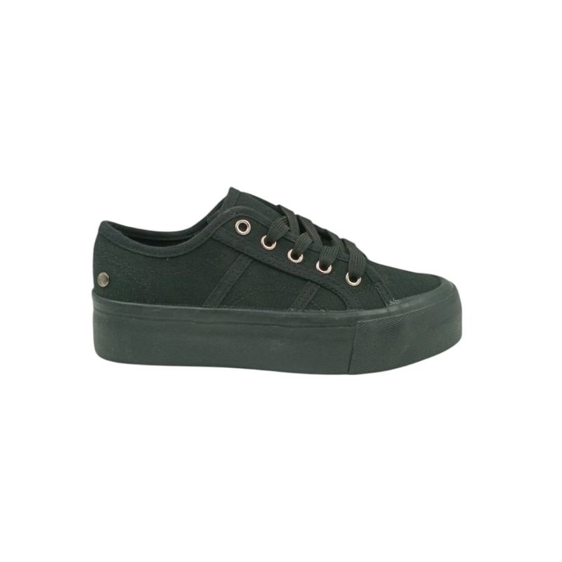 HERIEL - Zapatilla Negra Textil Mujer