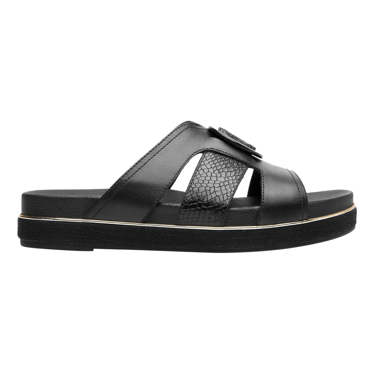 FLEXI - Sandalia Mujer Cuero Deyna Negro Flexi