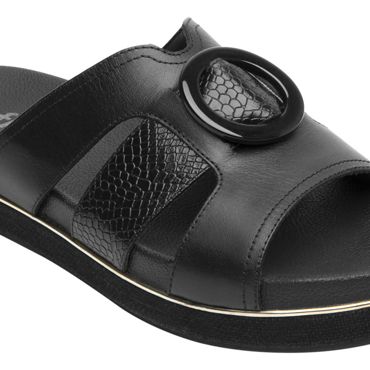 FLEXI - Sandalia Mujer Cuero Deyna Negro Flexi